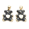 Brass Enamel Pendants KK-A153-06G-D-2