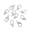 Platinum Plated Zinc Alloy Lobster Claw Clasps X-E107-P-NF-2