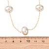 Acrylic Imitation Pearl Oval 304 Stainless Steel Link Chain Necklaces for Women NJEW-F354-02G-5
