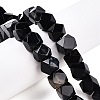 Dyed & Heated Natural Black Agate Beads Strands G-T138-39-1