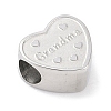 Mother's Day Tarnish Resistant 304 Stainless Steel European Beads STAS-K286-04J-P-2
