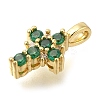 Brass Pave Clear Cubic Zirconia Pendants KK-M101-01G-05-2