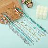 9Pcs Aluminium & 304 Stainless Steel & Synthetic Turquoise  Link Baseball Cap Chain HJEW-SW00143-4