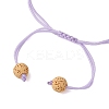 Natural Lava Rock & Natural Amethyst & Glass Seed Beaded Braided Bracelets BJEW-MZ00063-03-4