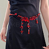 Glass with Acrylic Flower Tassel Waist Belly Chains for Women FS-WG85543-01-2