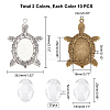 20Pcs 2 Colors Turtle Alloy Pendant Cabochons Settings DIY-PH0003-26-WH-5