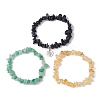 3Pcs 3 Styles Natural Citrine & Green Aventurine & Synthetic Blue Goldstone Chips Stretch Bracelets Sets BJEW-JB11076-08-4
