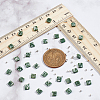 1 Strand Square Natural Green Spot Jasper Beads Strands G-NB0005-60-4