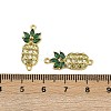 Brass Pave Clear and Green Cubic Zirconia Pineapple Links KK-I358-030G-3