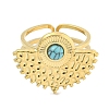 Ion Plating(IP) 304 Stainless Steel Synthetic Turquoise Cuff Rings G-Z056-02G-04-2