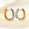 Rectangle Ion Plating(IP) 304 Stainless Steel Hoop Earrings for Women X-EJEW-L287-059GP-4