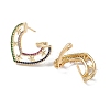 Starfish Cubic Zirconia Hoop Earrings EJEW-M216-08A-1