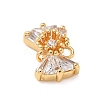 Brass Pave Clear Cubic Zirconia Bowknot Links KK-D024-15G-2
