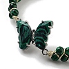 Synthetic Malachite Braided Round Bead Bracelets BJEW-K251-06F-3