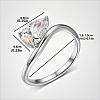 Brass Pave Single Cubic Zirconia Finger Rings for Women ZK8046-8-1