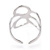 Adjustable 304 Stainless Steel Cuff Rings for Women RJEW-N052-22P-3