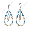 304 Stainless Steel Glass Seed Beads Dnagle Earrings EJEW-FS00079-1