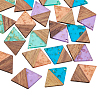 Transparent Resin & Walnut Wood Pendants RESI-CJ0001-72-6