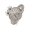 Brass Micro Pave Cubic Zirconia Adjustable Open Cuff Rings for Women RJEW-A072-01A-P-4