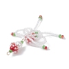 Christmas Glass Seed Elfin Beaded Big Pendants PALLOY-MZ01040-02-4