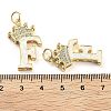 Brass Micro Pave Clear Cubic Zirconia Pendants KK-G498-01F-02-3