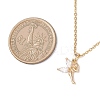 Fairy Brass Pave Clear Cubic Zirconia Pendant 304 Stainless Steel Cable Chain Necklaces for Women NJEW-JN05600-4