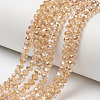 Electroplate Glass Beads Strands EGLA-A034-T1mm-K01-1