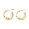 Rack Plating Brass Rring Stud Earrings with Plastic Pearl Beaded EJEW-D061-34G-1