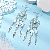 Cross Synthetic Turquoise Dangle Earrings EJEW-JE06330-02-1