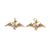 Rack Plating Brass Micro Pave Colorful Cubic Zirconia Pendants ZIRC-C040-48F-G-2