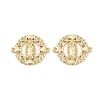 Brass Pave Cubic Zirconia Connector Charms KK-L251-21G-01-1