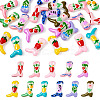 22Pcs 11 Colors Painted Glass Beads Enamel Beads BLOW-TA0001-09-1