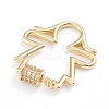 Brass Micro Pave Clear Cubic Zirconia Screw Carabiner Lock Charms X-ZIRC-I041-07G-3