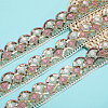 4.8~5 Yards Sparkle Polyester Lace Trim Ribbon with Plastic Paillettes OCOR-CY0001-14B-5