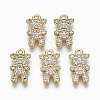 Brass Micro Pave Clear Cubic Zirconia Charms LS-RJEW-T063-65G-NF-1