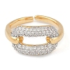 Oval Brass Micro Pave Clear Cubic Zirconia Finger Ring RJEW-Q819-28G-2