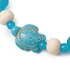 Synthetic Turquoise & Wood & Glass Beaded Stretch Bracelets for Boys Girls BJEW-JB11125-01-3