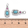 Synthetic Turquoise Rectangle with Flower Pendants KK-N258-16P-3