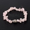 3D Buddha Head Gemstone Beaded Stretch Bracelets BJEW-JB01805-3