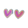 Ion Plating(IP) 304 Stainless Steel Heart Stud Earrings for Women EJEW-I285-09MC-1