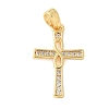 Brass Micro Pave Cubic Zirconia Pendants KK-U056-51G-1