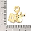 Brass Cubic Zirconia Travel European Dangle Charms KK-R002-20G-03-3