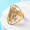 304 Stainless Steel Star of David Adjustable Ring LS-RJEW-P037-05G-2