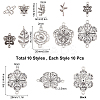 100Pcs 10 Styles Tibetan Style Alloy Links Connectors PALLOY-SC0003-40AS-2