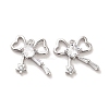 Brass Micro Pave Clear Cubic Zirconia Charms KK-C054-19P-1