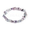 Natural Fluorite Chips Beaded Stretch Bracelets for Women BJEW-JB10046-11-1