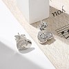 Rack Plating Brass Micro Pave Clear Cubic Zirconia Stud Earrings EJEW-K299-01P-G-3