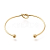 Ion Plating(IP) 304 Stainless Steel Knot Cuff Bangles for Women LS-BJEW-M233-04G-3