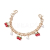 2Pcs Glass Flower & Fruit Bag Decorative Chains AJEW-BA00172-02-5