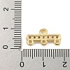 Rack Plating Brass Micro Pave Clear Cubic Zirconia Rectangle Chandelier Component Links KKB-L215-037LG-3